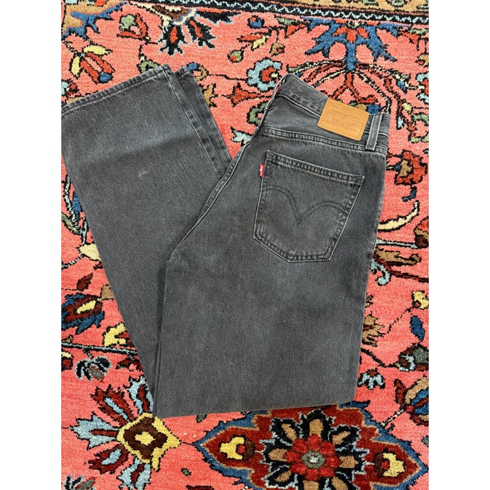 Premium Levis Dad Jean Straight Denim jeans 27 x 28 Mid Rise Black